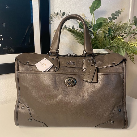 NWT Coach Rhyder 32 Satchel Smooth Leather In Mink - Picture 1 of 17